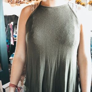 dark green halter top